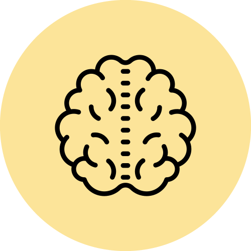 Yellow neuroscience icon